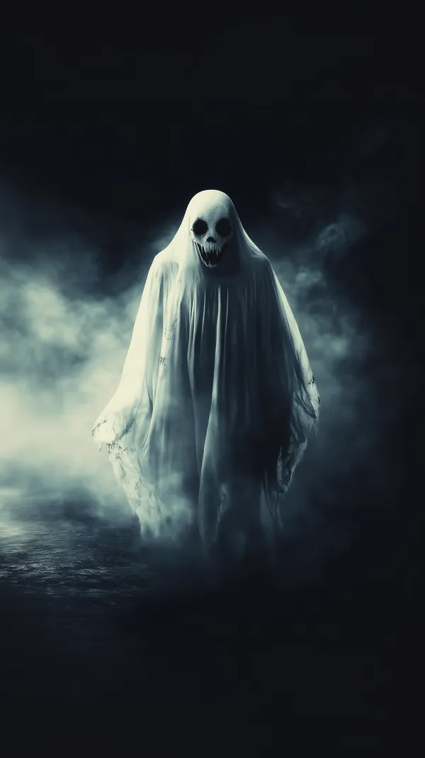 Ethereal Ghostly Spirit Emerging from Misty Night Landscape - HD Wallpaper, 4k Background Image