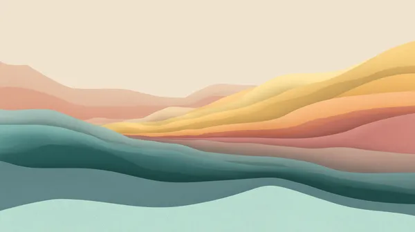 Pastel Layered Landscape Wallpaper - Abstract Sunset Dunes in Tones - HD Wallpaper, 4k Background Image