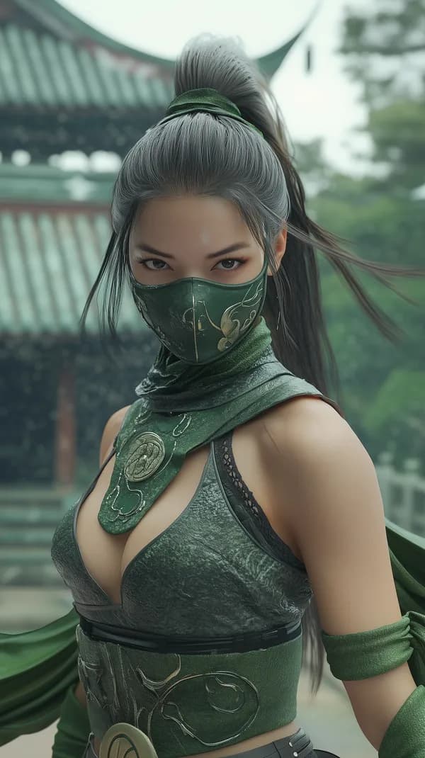 Mystic Green Warrior in Armor — Fantasy Desktop Wallpaper - HD Wallpaper, 4k Background Image