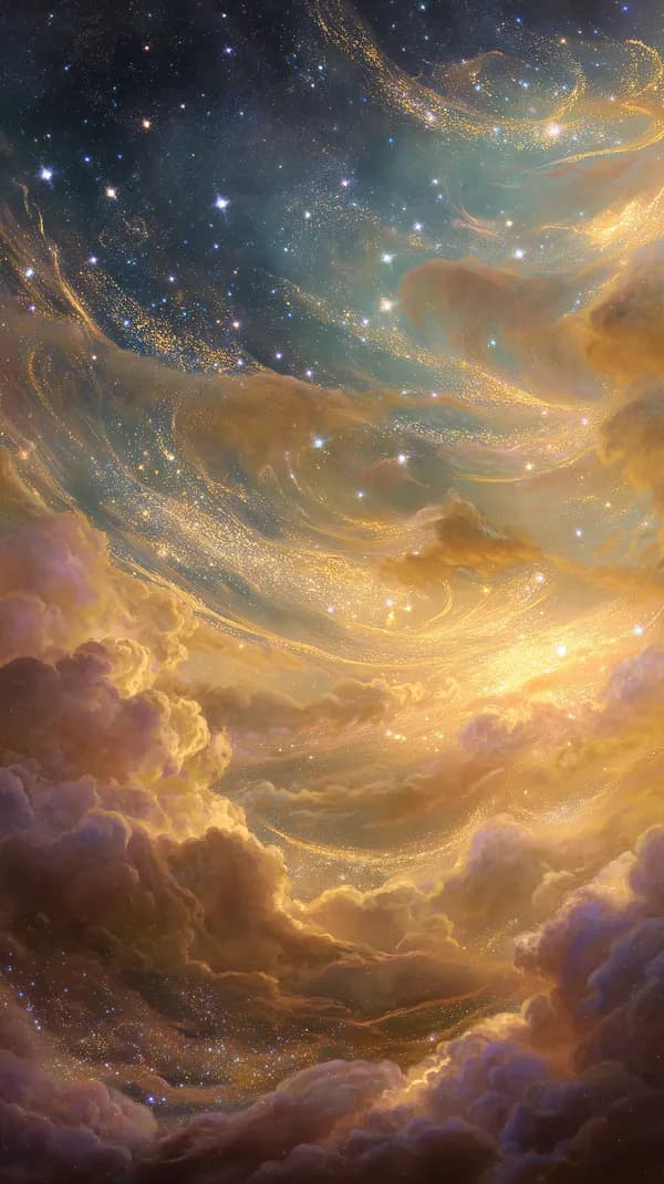 Dreamy Cosmic Clouds: Golden Nebula Wallpaper for Desktop - HD Wallpaper, 4k Background Image