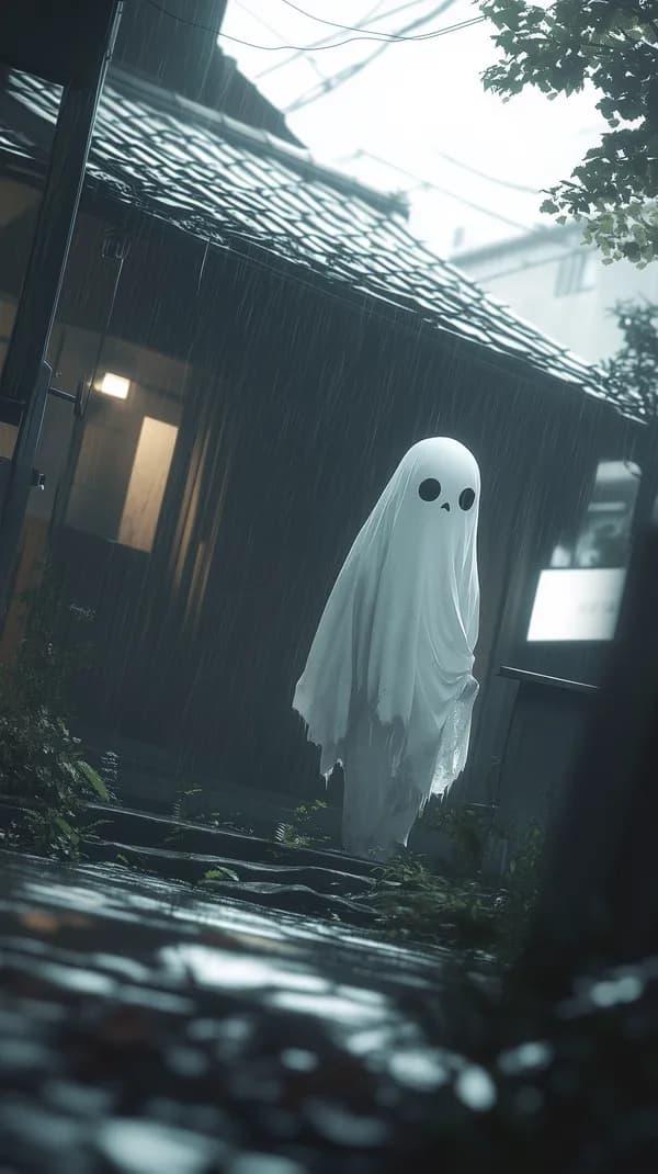 Moody Rainy Alley Ghost — Ethereal White Shroud Wallpaper - HD Wallpaper, 4k Background Image