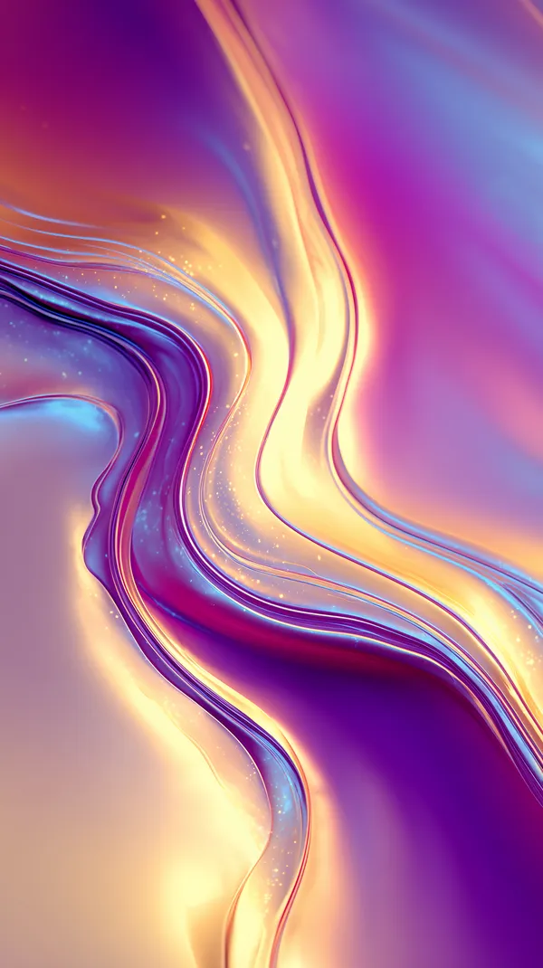 Vibrant Abstract Flow Wallpaper in Neon Purple and Gold - HD Wallpaper, 4k Background Image