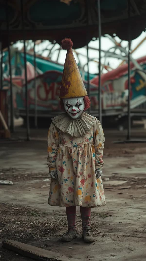 Moody Creepy Carnival Clown in Abandoned Park - Wallpaper - HD Wallpaper, 4k Background Image