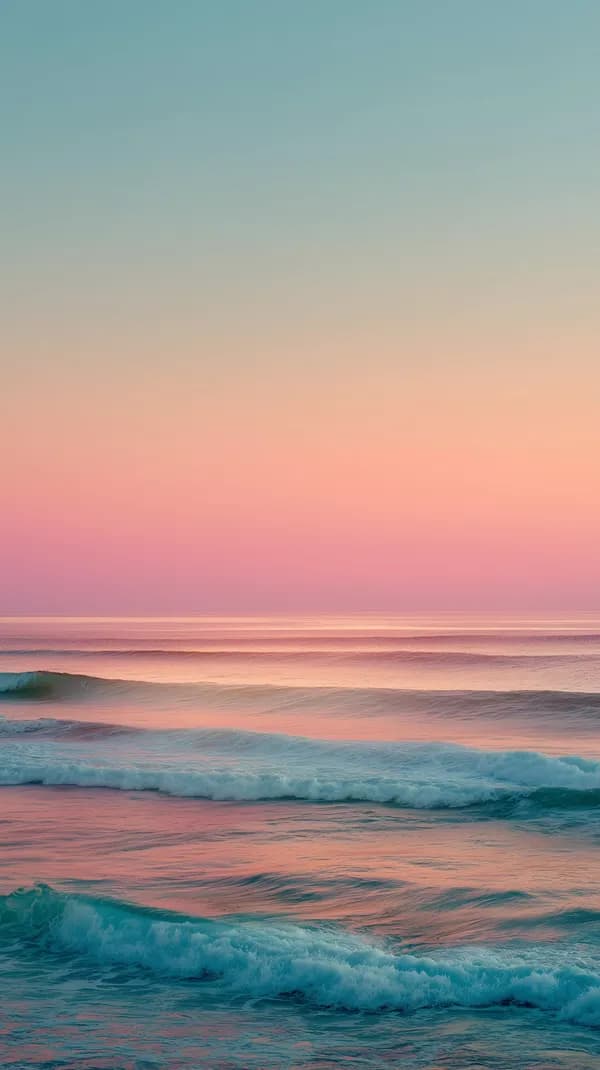 Tranquil Sunset Over Ocean Waves - Gradient Sky Wallpaper - HD Wallpaper, 4k Background Image