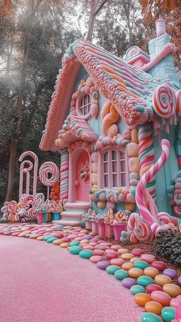 Pastel Candy House in a Dreamy Sugarland Wonderland - HD Wallpaper, 4k Background Image