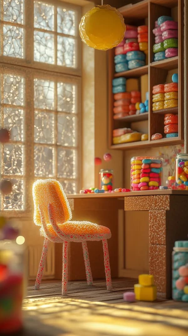 Whimsical Colorful Candy Shop Interior Wallpaper Scene - HD Wallpaper, 4k Background Image