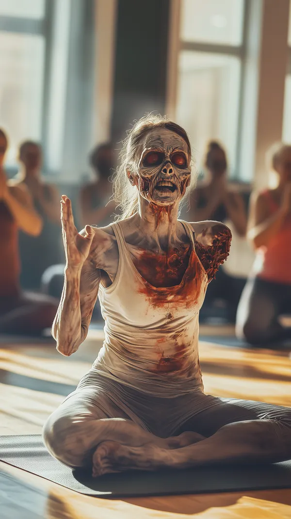 Zombie Yoga Portrait: Dark Horror Fitness Wallpaper - HD Wallpaper, 4k Background Image