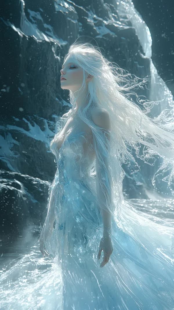 Ice Queen in Frosty Gown - Ethereal Winter Wallpaper - HD Wallpaper, 4k Background Image