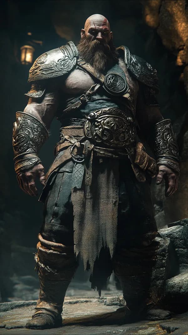 Rugged Barbarian Warrior in Dark Fantasy Armor - Desktop Wallpaper - HD Wallpaper, 4k Background Image