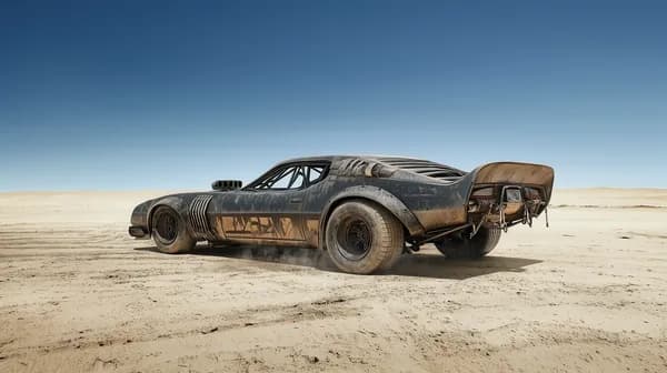 Desert Dusty Vintage Car in Sunlit Wasteland Wallpaper - HD Wallpaper, 4k Background Image