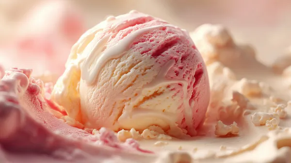 Creamy Pink Ice Cream Scoop - Soft Focus Dessert Wallpaper - HD Wallpaper, 4k Background Image
