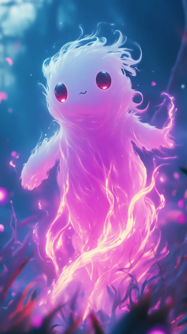 Luminescent Fantasy Jelly Spirit Wallpaper: Neon Glow - HD Wallpaper, 4k Background Image