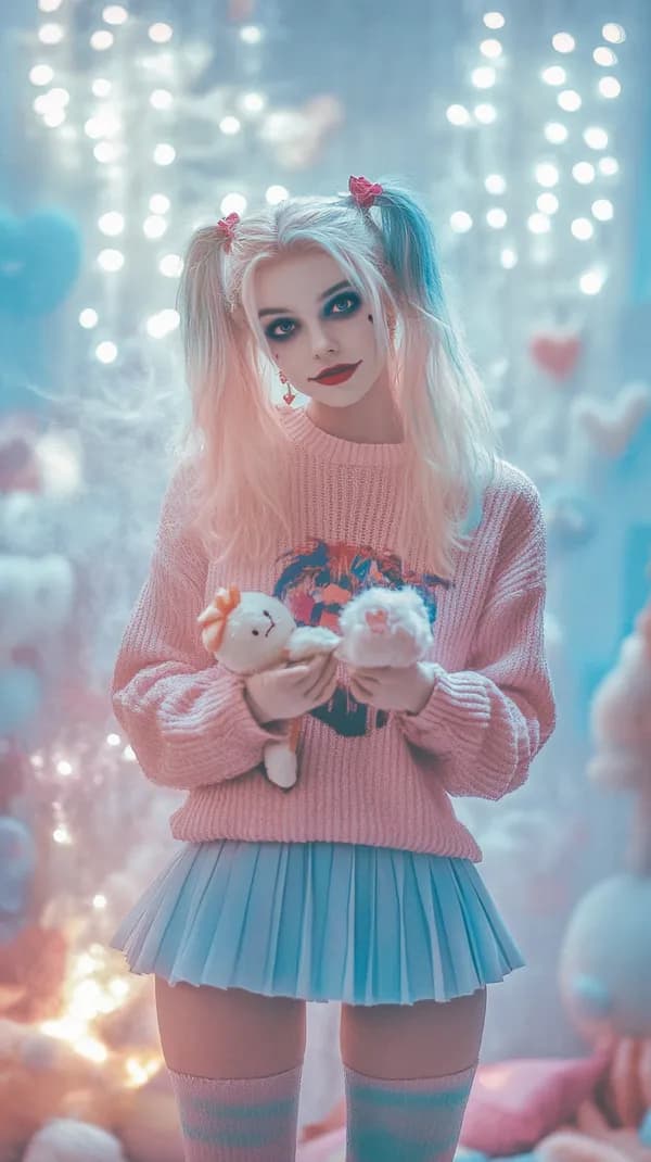 Pastel Cyberpunk Street Fashion in Neon City Wallpaper - HD Wallpaper, 4k Background Image