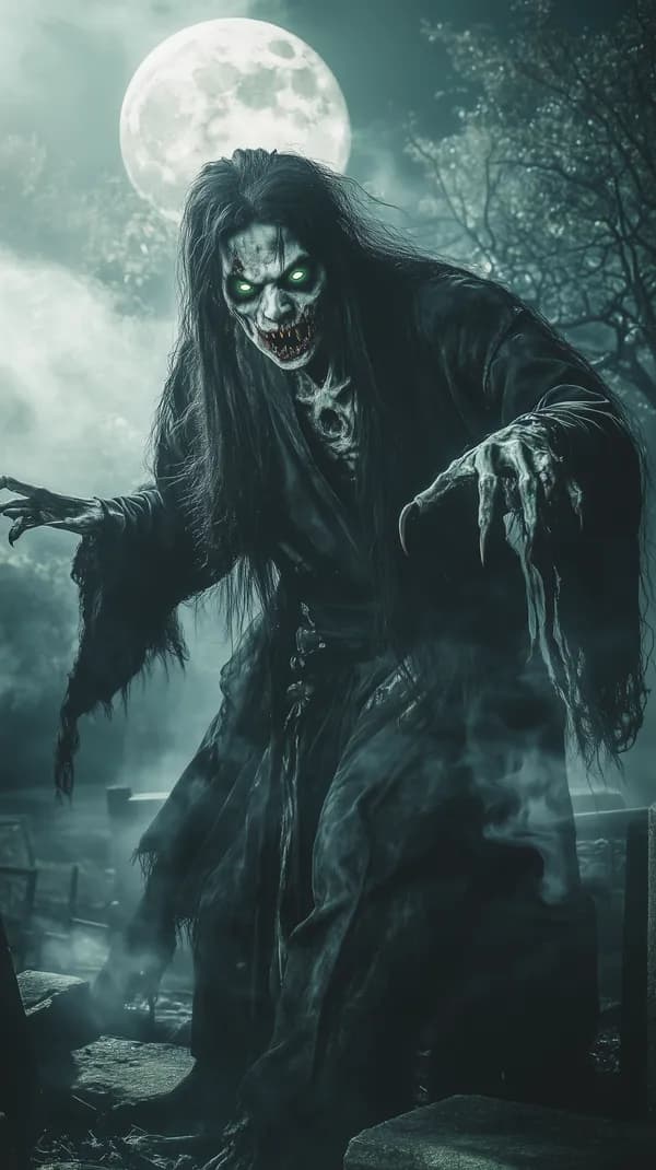 Moonlit Nightmare: Glowing-Eyed Undead Monster Wallpaper - HD Wallpaper, 4k Background Image