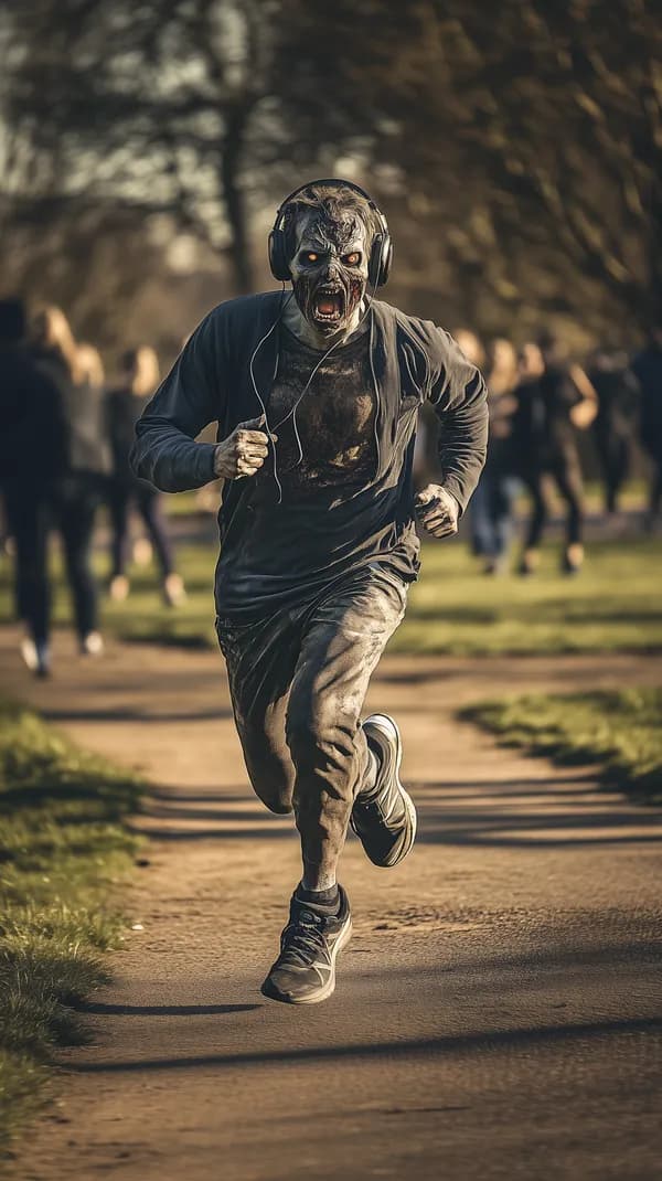 Horror Zombie Runner: Nightshade Park Sprint with Headphones - HD Wallpaper, 4k Background Image