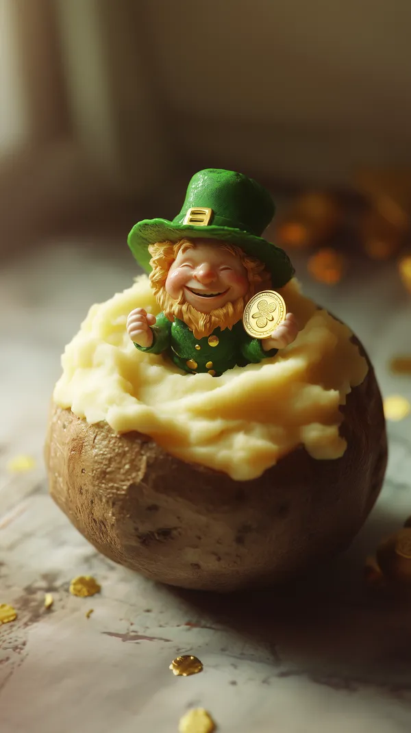 Charming Leprechaun in Creamy Dessert with Gold Coins - HD Wallpaper, 4k Background Image