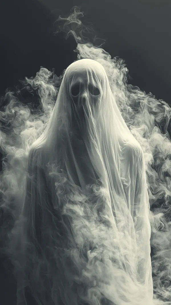 Ethereal Ghost in Smoke: Dreamy Ghostly Figure Wallpaper - HD Wallpaper, 4k Background Image