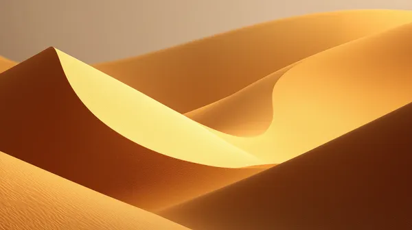 Golden Desert Dunes at Sunset - Warm Sand Art Wallpaper - HD Wallpaper, 4k Background Image