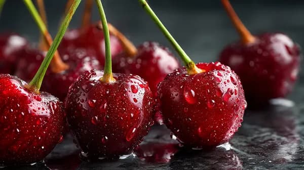 Vibrant Cherries Macro Wallpaper with Water Droplets - HD Wallpaper, 4k Background Image