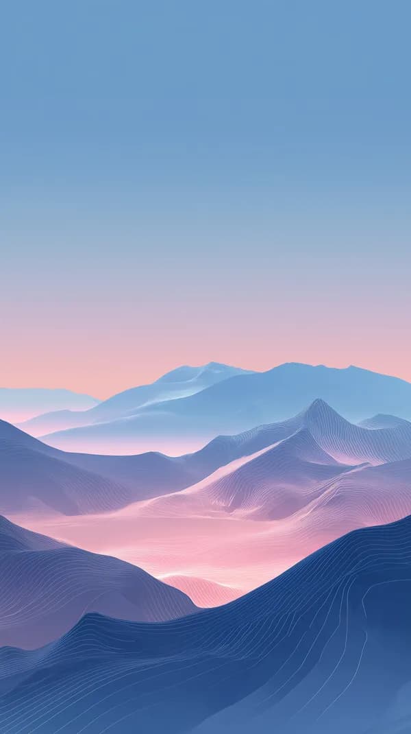 Pastel Gradient Landscape: Abstract Mountain Wave Wallpaper - HD Wallpaper, 4k Background Image