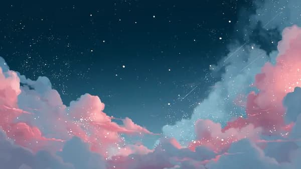 Dreamy Night Sky Wallpaper with Starry Sky and Pink Clouds - HD Wallpaper, 4k Background Image