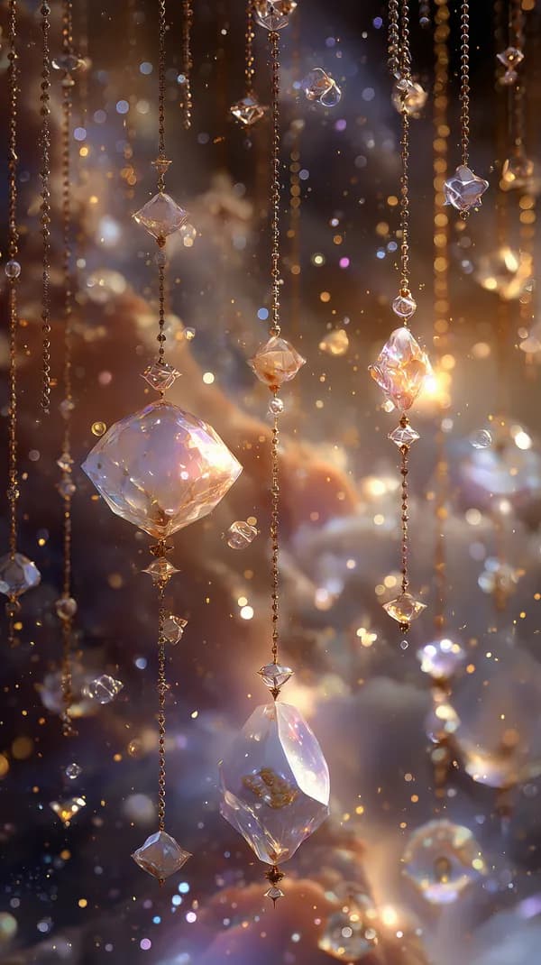 Glittering Crystal Bead Curtain - Warm Glow Wallpaper - HD Wallpaper, 4k Background Image