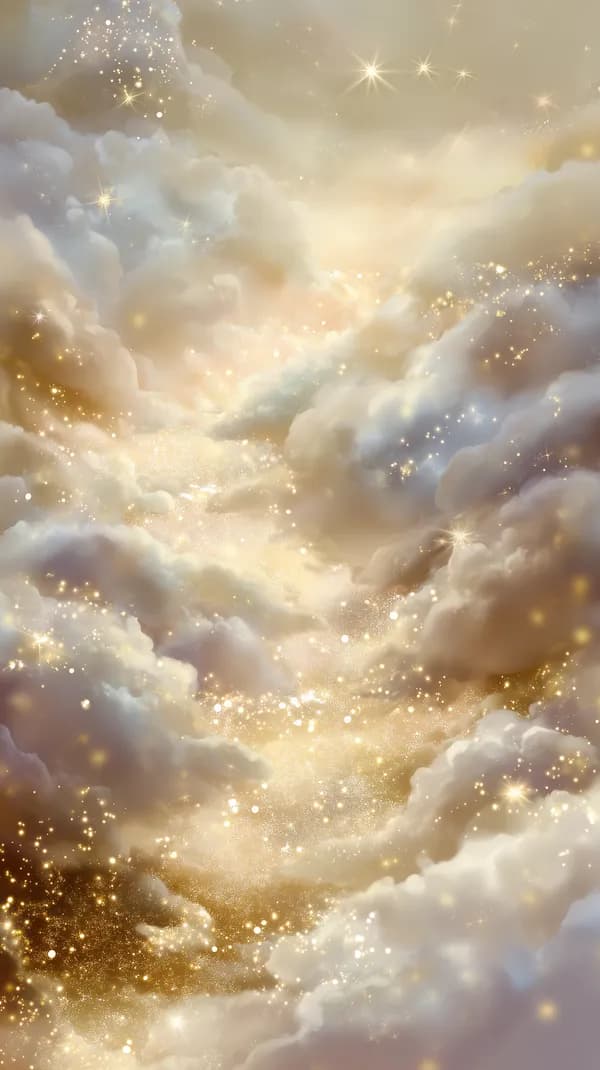 Dreamy Golden Cloudscape with Sparkling Light Wallpaper - HD Wallpaper, 4k Background Image