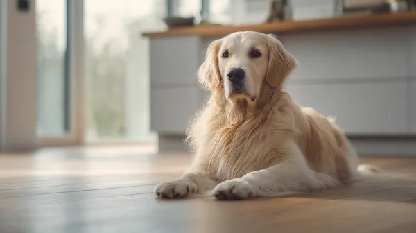 Cozy Golden Retriever Indoors - Warm Home Interior Wallpaper - HD Wallpaper, 4k Background Image