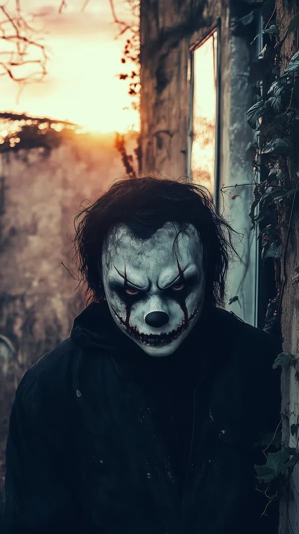 Moody horror clown portrait at sunset for eerie wallpaper - HD Wallpaper, 4k Background Image