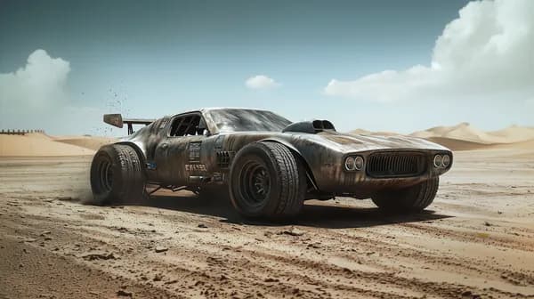 Desert Off-Road Racer: Grimy Sand-Dune Car in Action - HD Wallpaper, 4k Background Image
