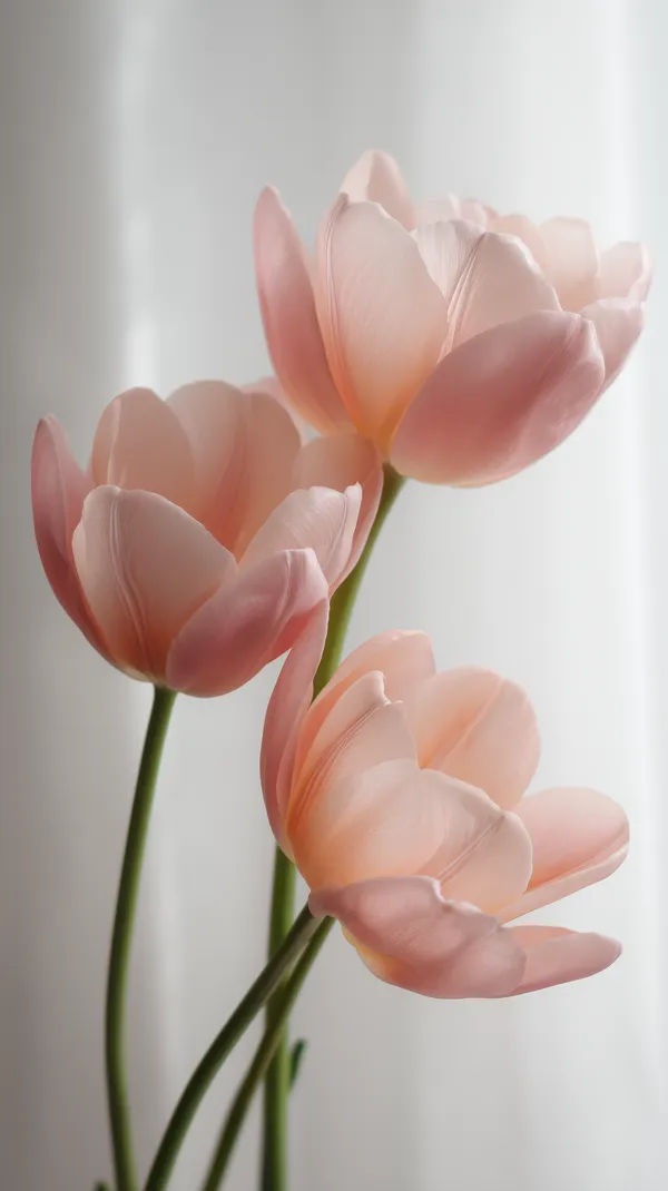 Soft Pink Tulips Wallpaper - Gentle Floral Close-Up - HD Wallpaper, 4k Background Image
