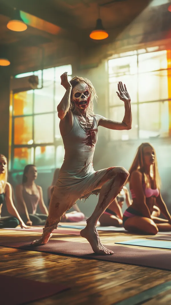 Zombie Yoga Studio: Horror-Inspired Workout Wallpaper - HD Wallpaper, 4k Background Image
