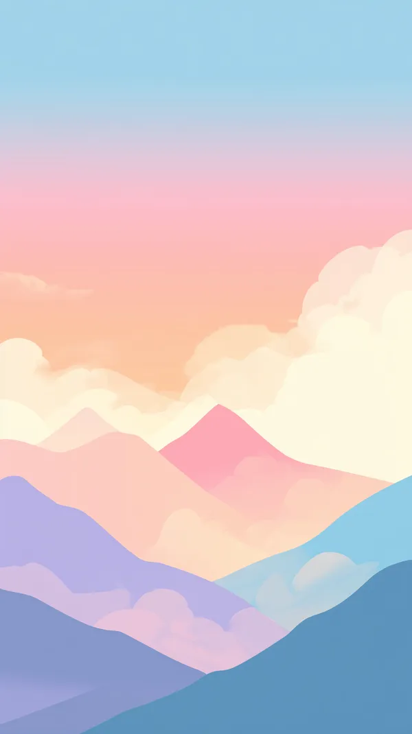 Pastel Mountain Sunrise: Soft Colorful Valley Wallpaper - HD Wallpaper, 4k Background Image