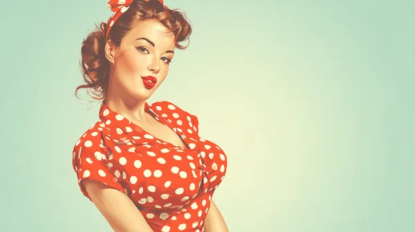 Retro Pin-Up Girl in Red Polka Dot Dress wallpaper - HD Wallpaper, 4k Background Image