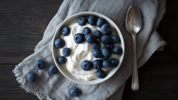 Blueberry Yogurt Bowl on Dark Wood – Cozy Breakfast Wallpaper - HD Wallpaper, 4k Background Image