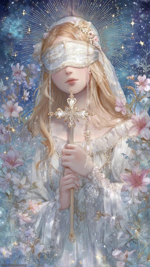 Enchanted Maiden in a White Gown with Radiant Halo - HD Wallpaper, 4k Background Image