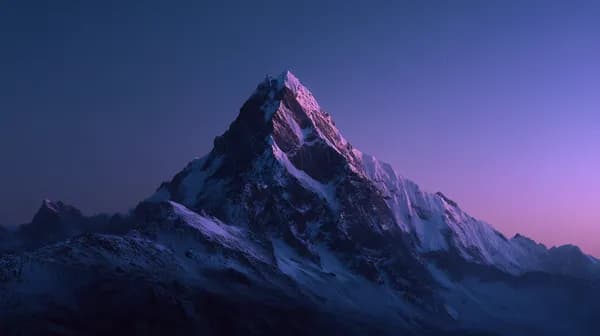 Majestic Mountain Peak at Twilight – Purple Sky Wallpaper - HD Wallpaper, 4k Background Image