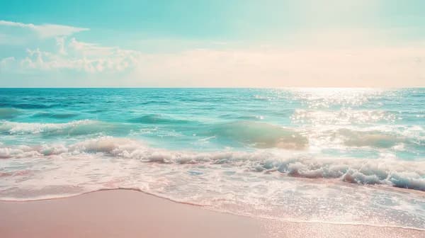 Sunlit Turquoise Ocean Beach Wallpaper – Serene Seascape vibes - HD Wallpaper, 4k Background Image
