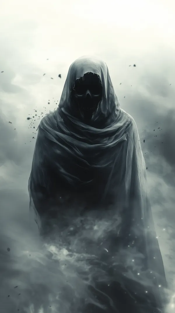 Mysterious Hooded Figure Emerging from Misty Shadows - HD Wallpaper, 4k Background Image