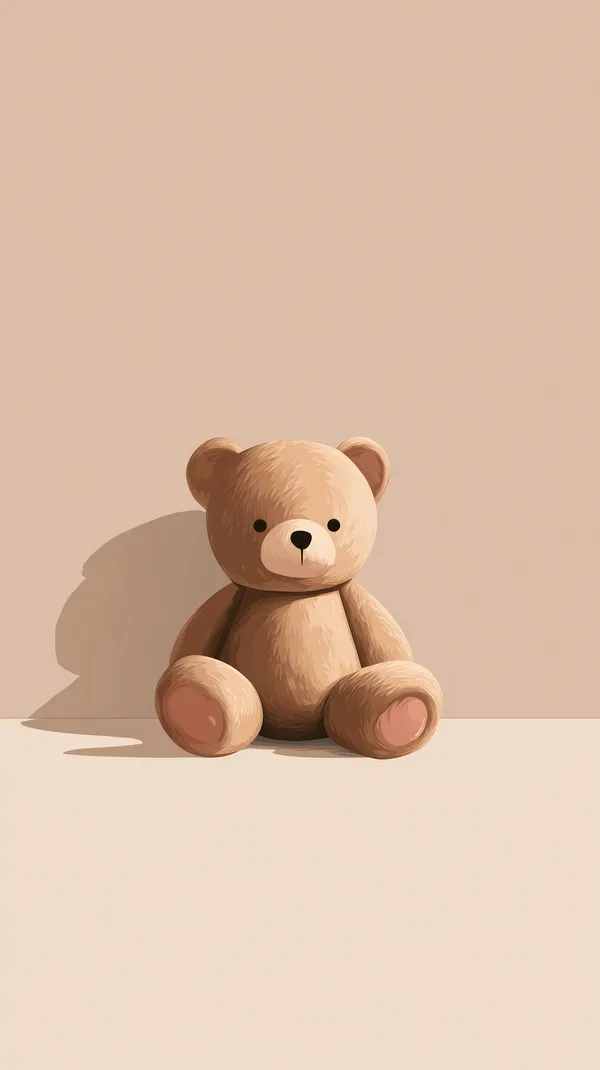 Soft Beige Teddy Bear Wallpaper for Cozy, Calming Rooms - HD Wallpaper, 4k Background Image