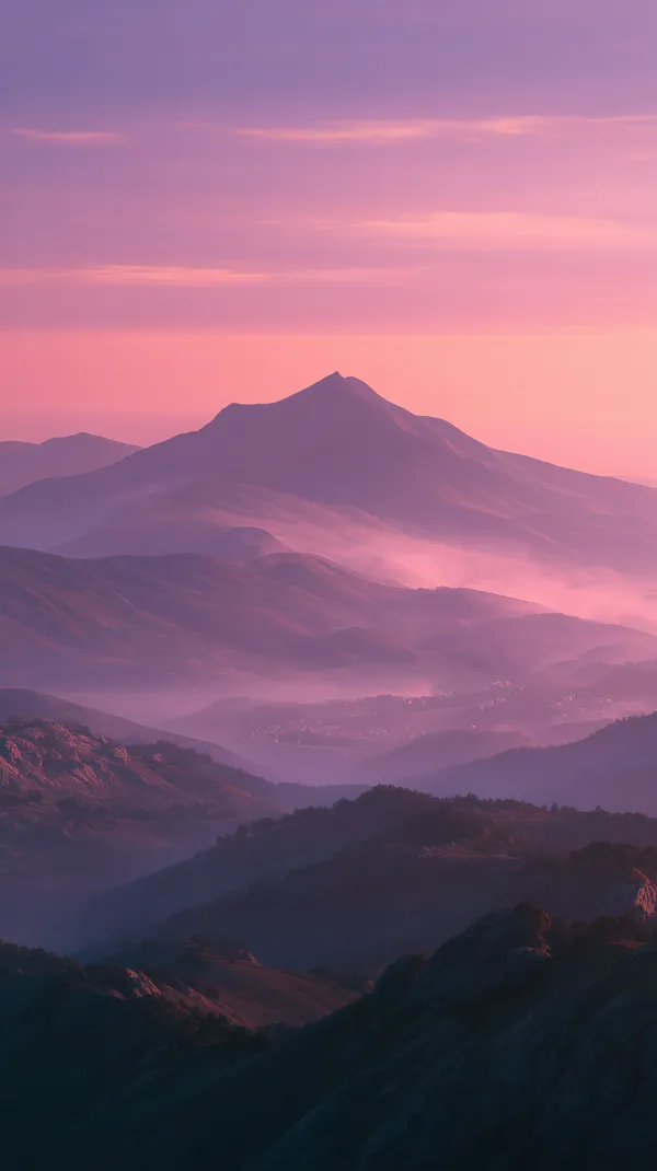 Pastel Mountain Sunrise - Dreamy Landscape Wallpaper - HD Wallpaper, 4k Background Image