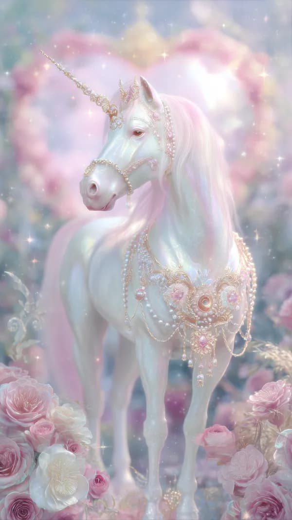 Pastel Unicorn in a Dreamy Floral Fantasy Wallpaper - HD Wallpaper, 4k Background Image