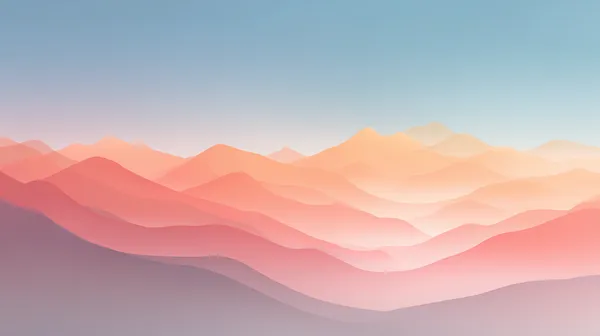 Pastel Mountain Range Wallpaper with Soft Gradient Layers - HD Wallpaper, 4k Background Image