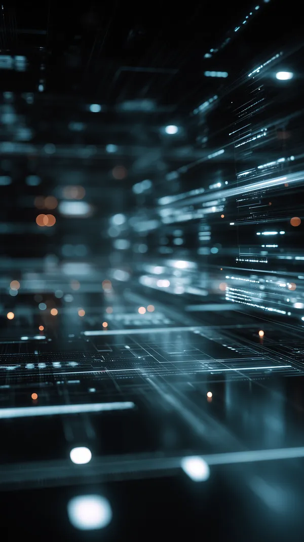 Futuristic Data Stream Abstract Wallpaper - Neon Blue Tech Glow - HD Wallpaper, 4k Background Image