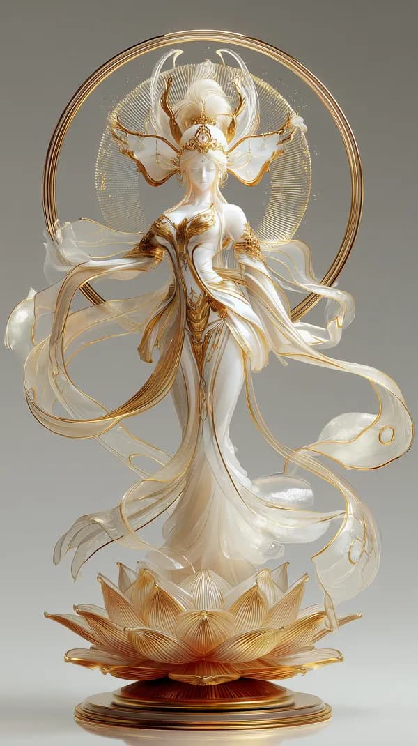 Ethereal Golden Goddess in White Silk Armor — Fantastical Wallpaper - HD Wallpaper, 4k Background Image