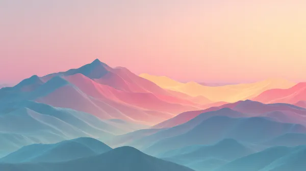 Pastel Mountain Sunset Wallpaper - Dreamy Gradient Peaks - HD Wallpaper, 4k Background Image