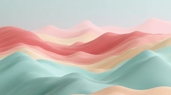 Pastel Dreamscape Waves - Soft Abstract Hills Wallpaper - HD Wallpaper, 4k Background Image