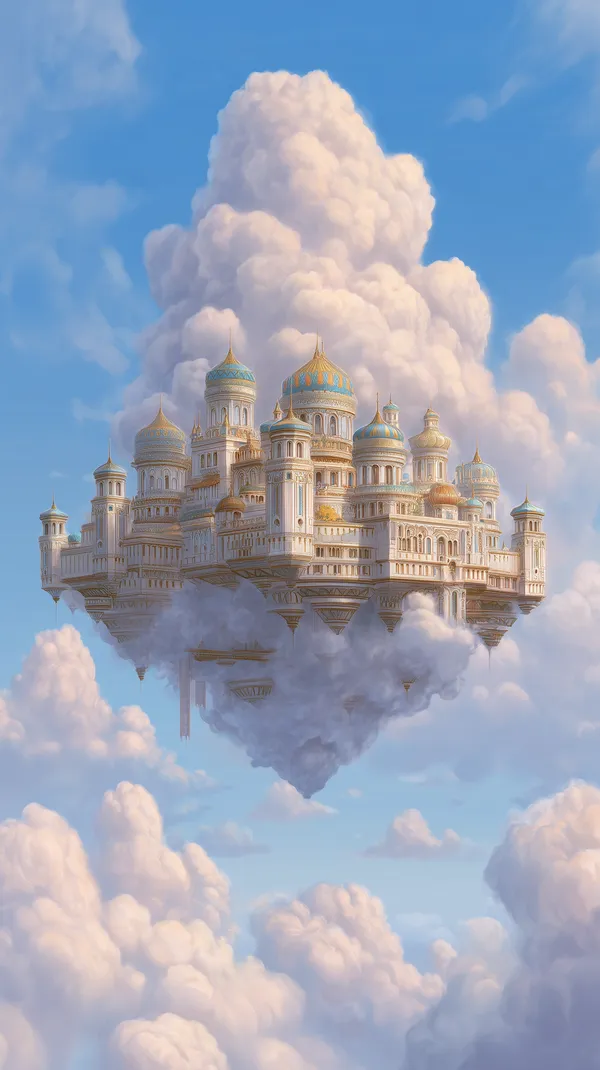 Floating Sky Palace: Dreamy Cloud City Fantasy Wallpaper - HD Wallpaper, 4k Background Image
