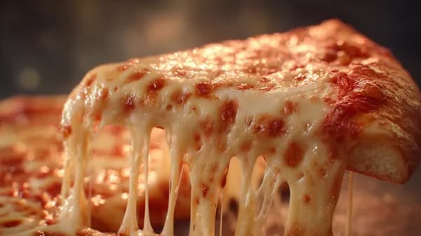 Gooey Melted Cheese Pizza Close-Up Wallpaper with Stretchy Strings - HD Wallpaper, 4k Background Image