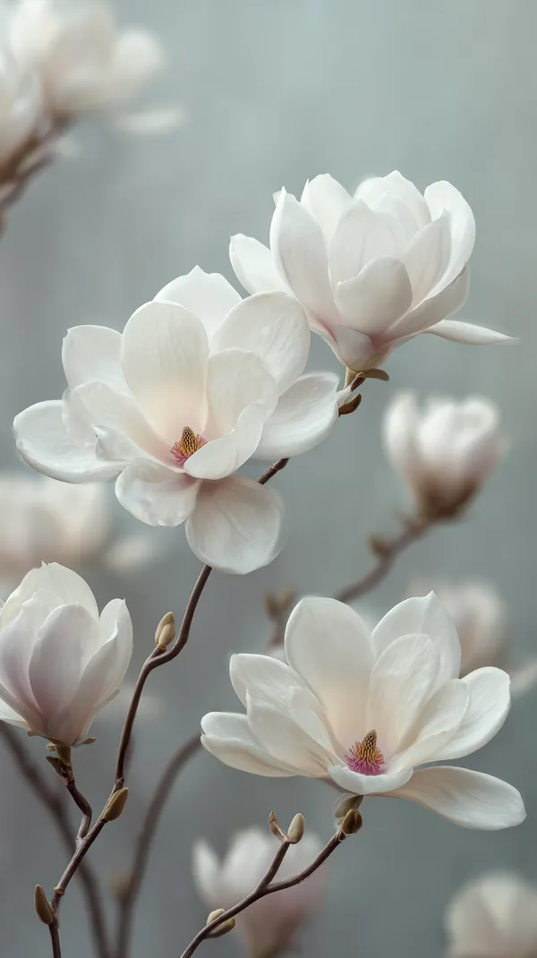 Soft White Magnolia Flowers — Elegant Floral Wallpaper - HD Wallpaper, 4k Background Image